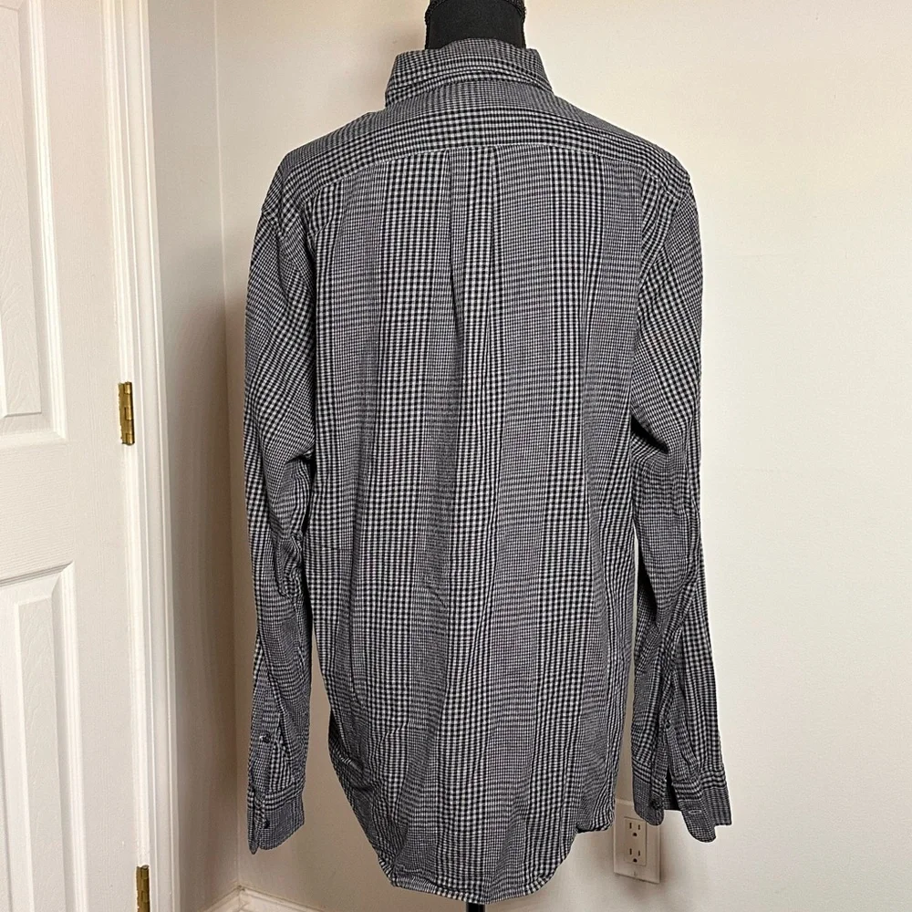 J.Crew Brushed Twill Plaid Button Down Shirt Gray Long Sleeve Men’s M